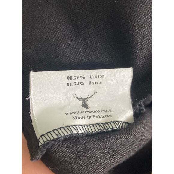 Men's Black Bavarian Lederhosen Jeans Suspenders Pants Sz 46 XS German - Picture 11 of 17